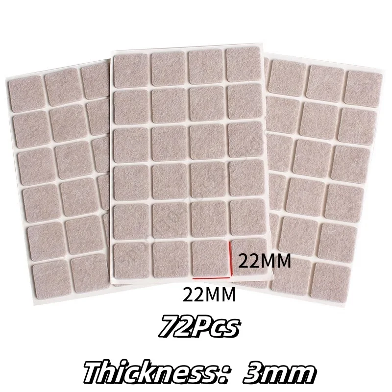 Felt Chair Leg Pads - Thick Non-slip Floor Scratch Protectors with Self-Adhesive Backing