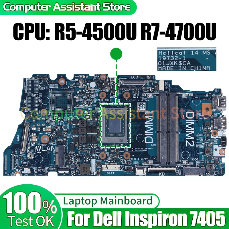 

For Dell Inspiron 7405 Laptop Mainboard 19732-1 0NNDRC 0626R6 R5-4500U R7-4700U Notebook Motherboard