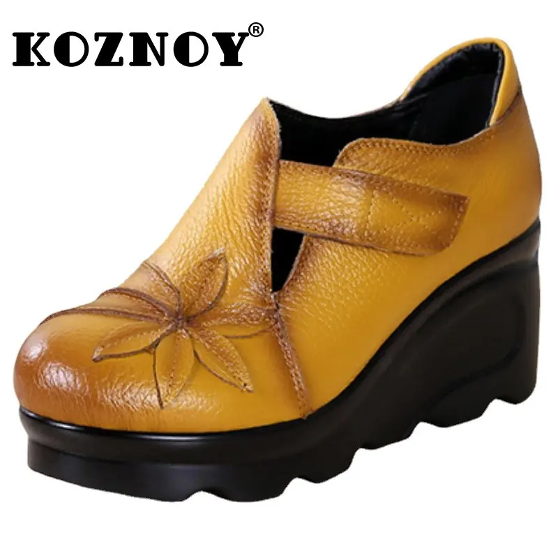 koznoy-natural-leather-sandal-black-women-7cm-platform-wedge-genuine-summer-appliques-fashion-rome-comfy-hook-ethnic-lady-shoes