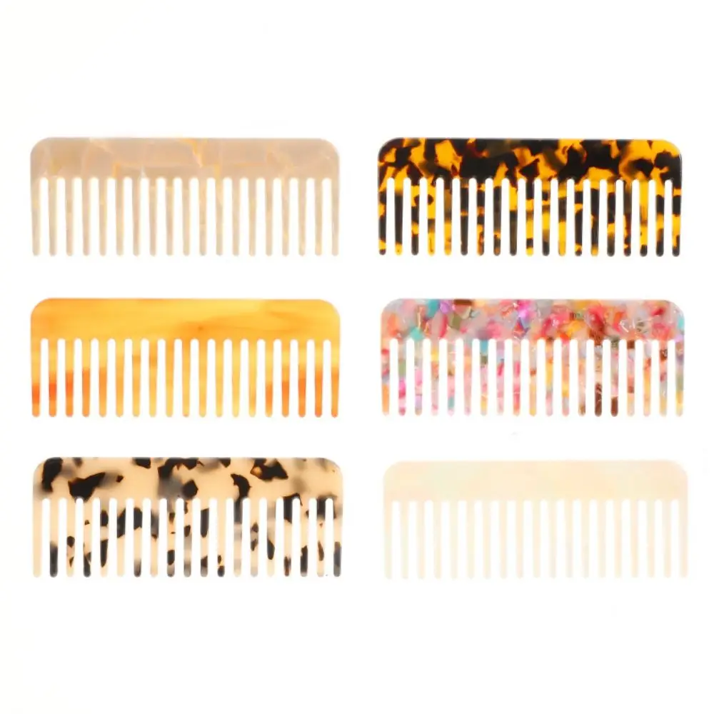 Wide Teeth Acetate Hair Combs Anti-static Traveling Massage Hair Brush Fashion Barber Colorful Hairdressing Comb Women
