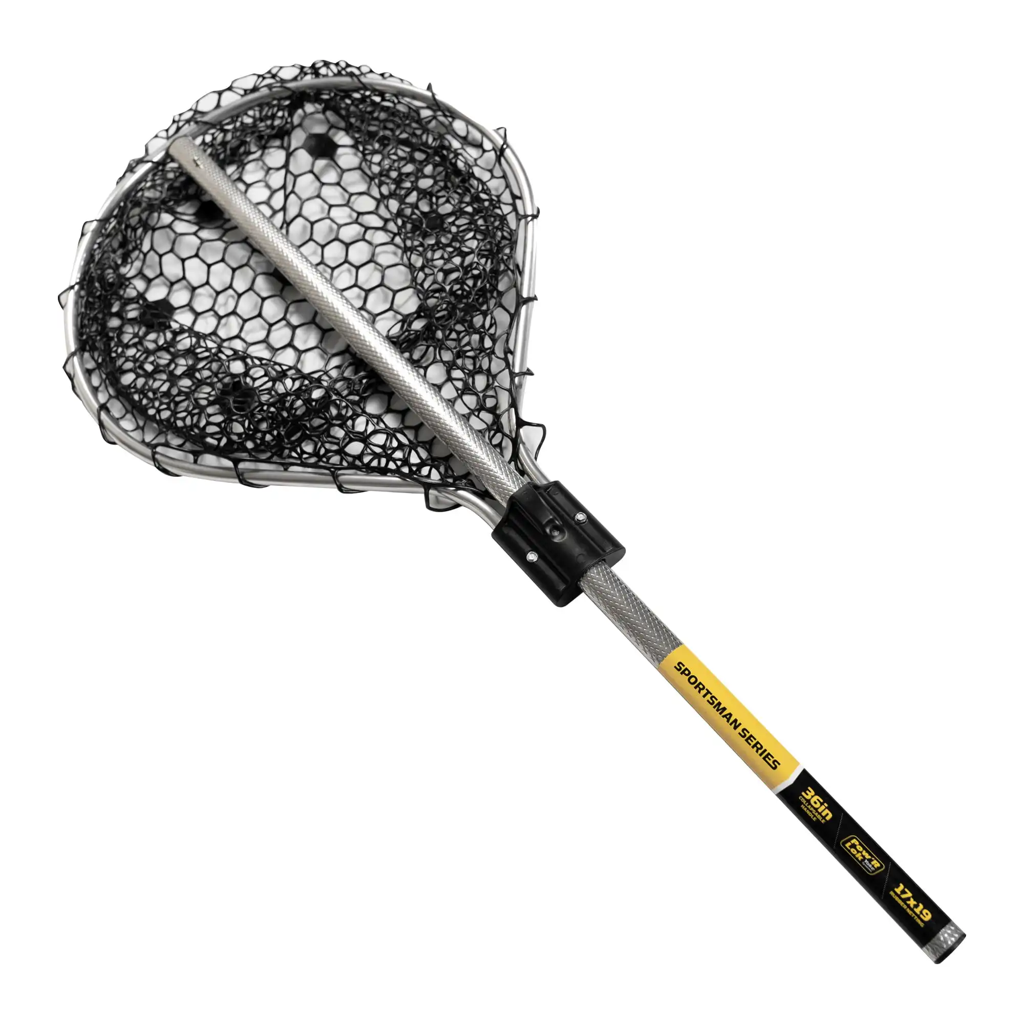 

Frabill Sportsman Series Landing Net, 17 x 19 Hoop , Premium Rubber Netting, 36 in Collapsable Handle