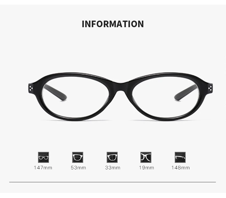 Myopie-Brille, elliptischer Rahmen, lichtempfindlicher Farbwechsel, kleiner Rahmen ohne Make-up, Anti-Blaulicht-Modebrille 6085 – Detail 6