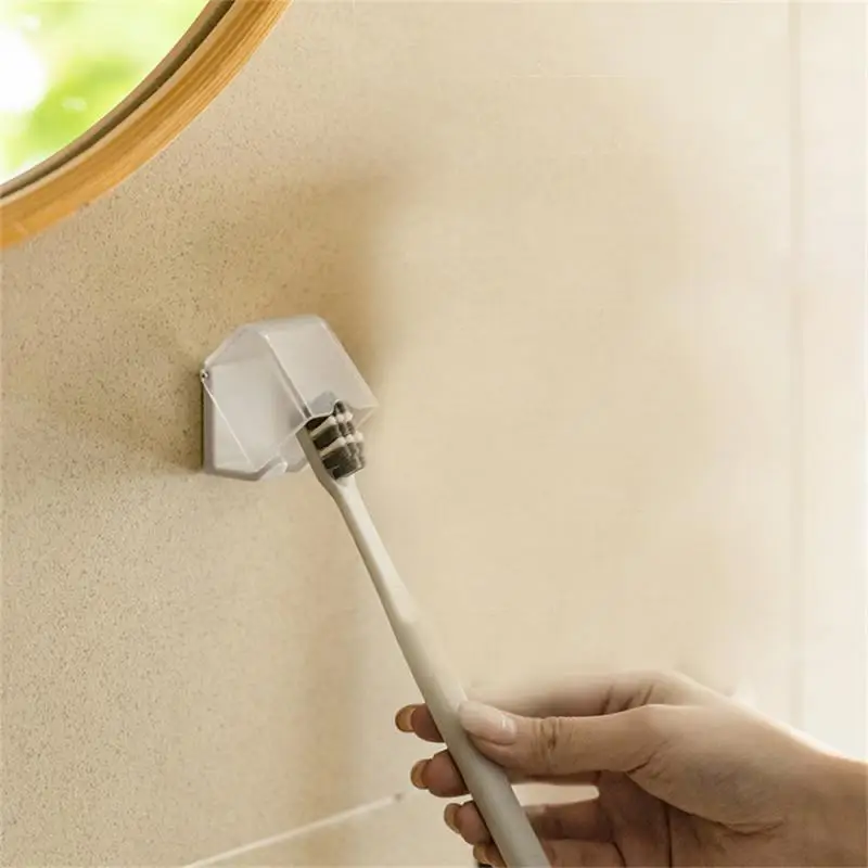 5PC Toothbrush Rack Wall-Mounted Holder Space Saving Stand Organizer Lid Self-adhesive Bathroom Accessories