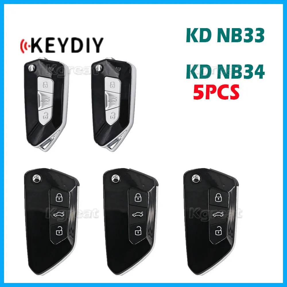 

5pcs KEYDIY KD NB33 NB34 3 Buttons Multifunctional Remote Key for VW Style KD900/KD-X2/KD-MAX MINI Key Programmer Remote Control