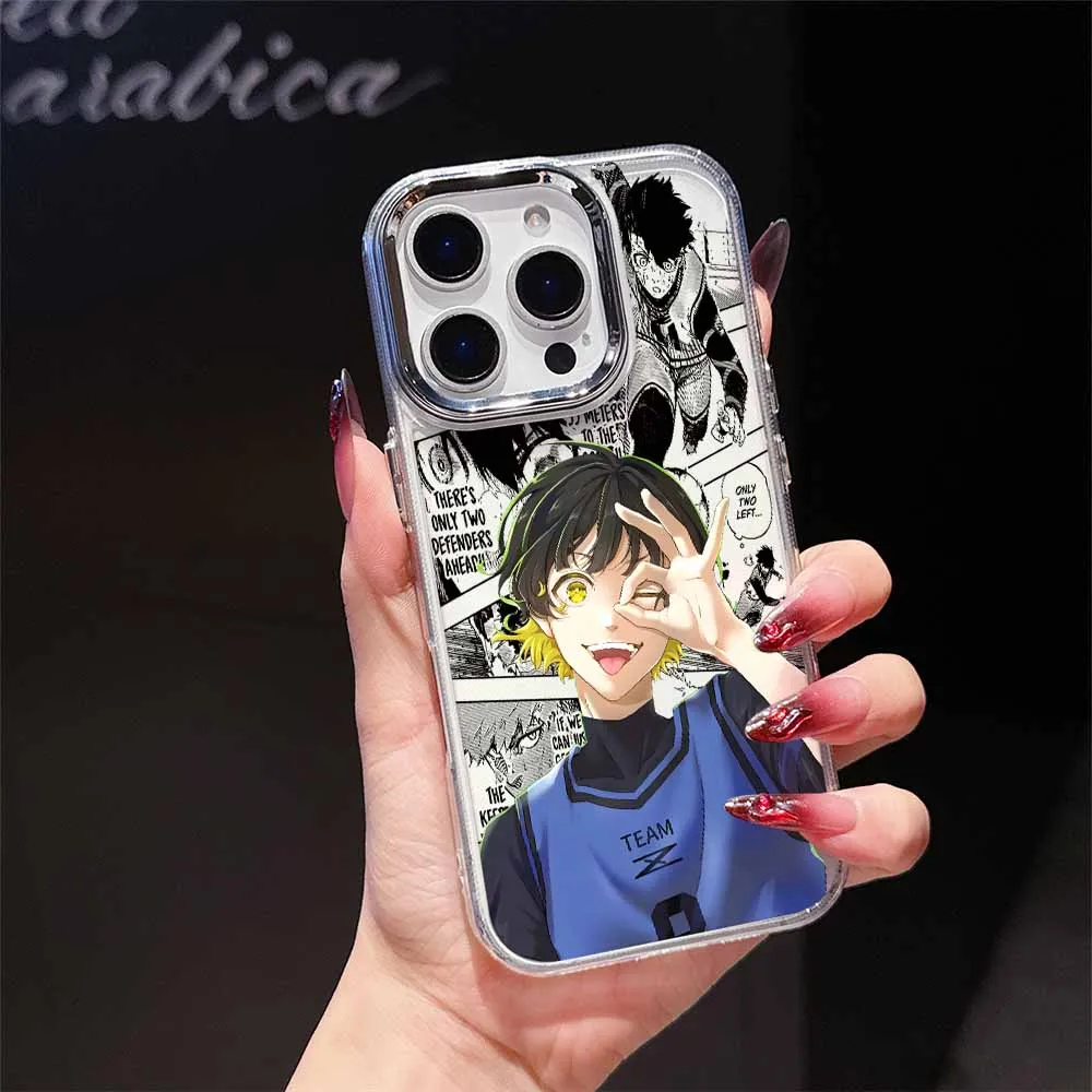 Transparent Soft Cover Phone Case - Cool Blue Locks Design Inspired by S-Seishiro Nagi