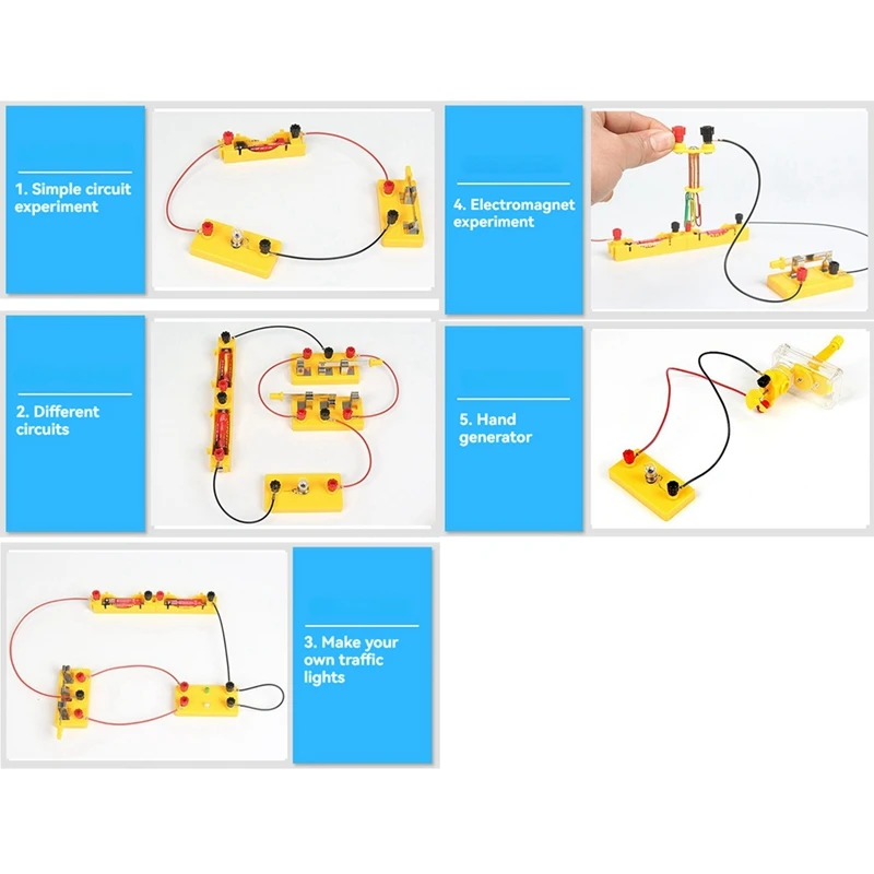 NEW-Electric Kids Toy Basic Circuit Electricity Learning Kit Physics Teaching Aids Education DIY Assembly Experiment
