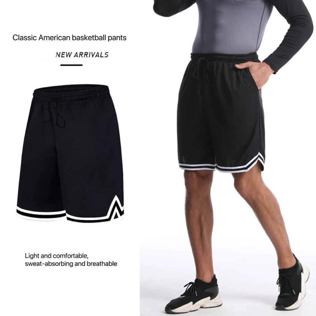 1pcs Men Summer Sports Training Shorts Casual Loose Breathable Fitness Running Speed Drying  American Five Point Shorts 2