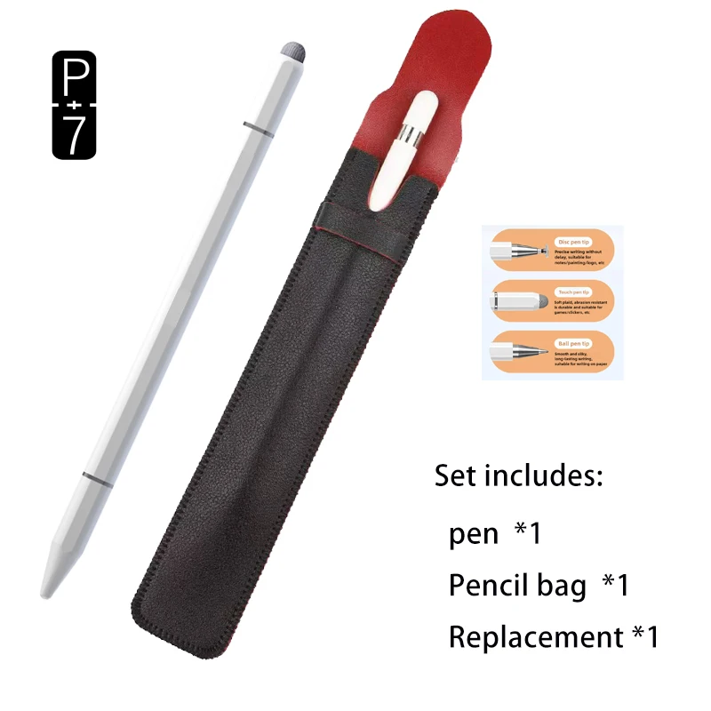 Universal Stylus Pen with Three Tips for Capacitive Screens and Tablets