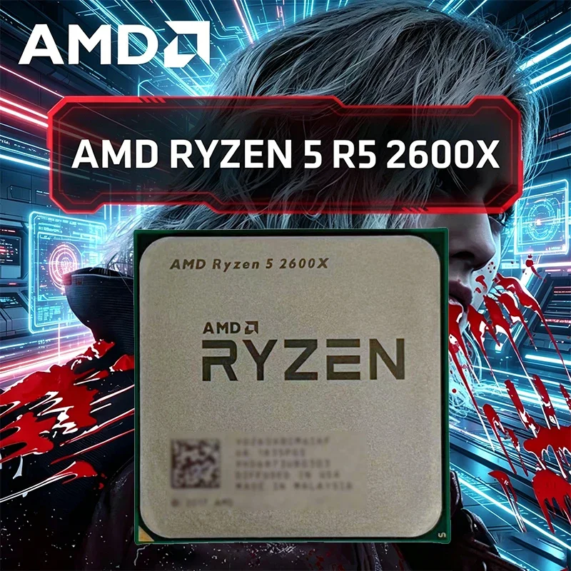 AMD 게이밍 데스크탑 CPU Ryzen 5 R5 2600X 6코어 12스레드 3.6GHz 95W LGA AM4 언케이스드 프로세서