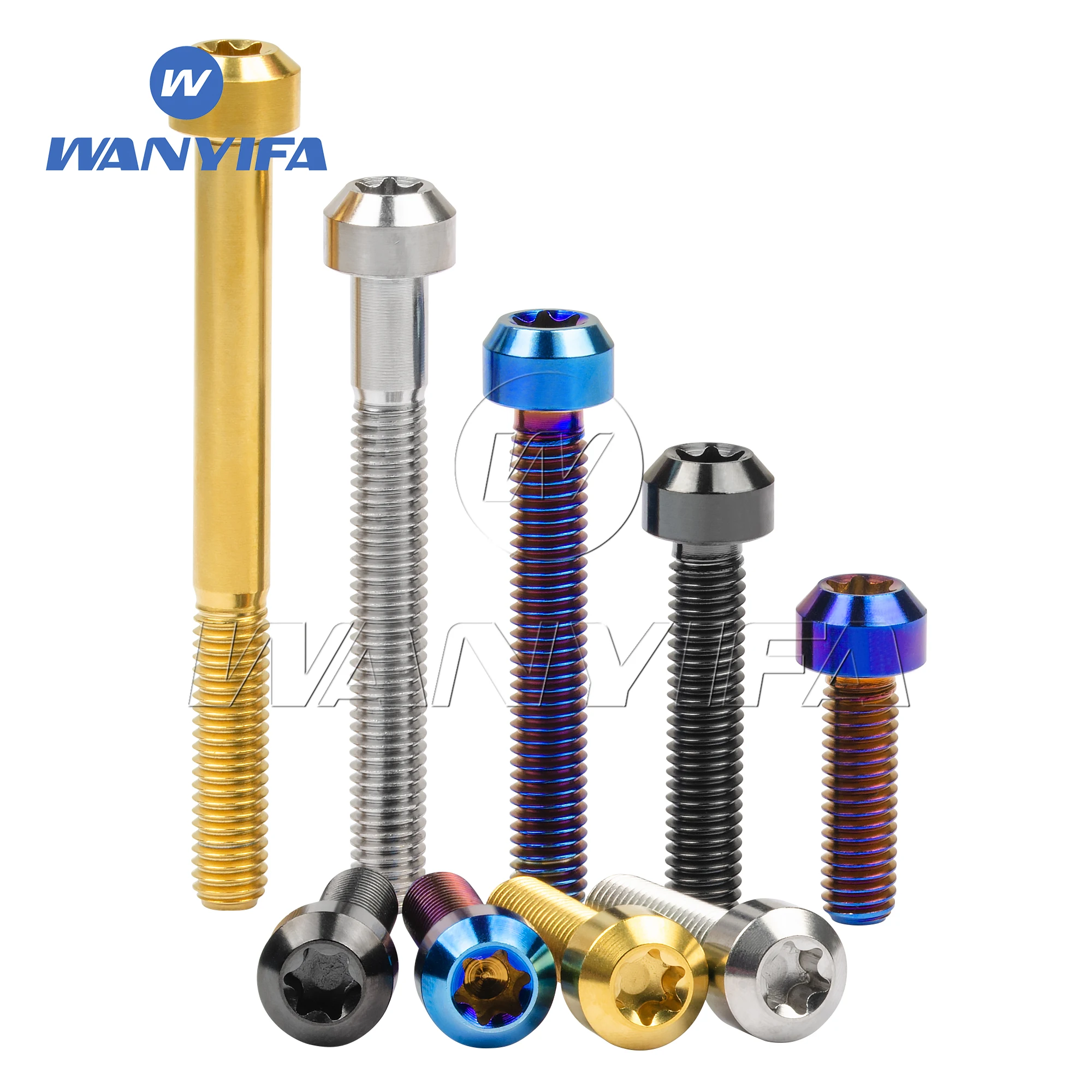 Titanium Bolt M6x 10-80mm Torx Head Ti Screws Bicycle Motorcycle Wanyifa titanium bolts