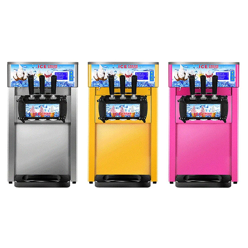 Electric 220/110V Soft Ice Cream Machine with 3 Different Flavors Fruit Freezer Hard Mixing Ice Cream Making Machine 5