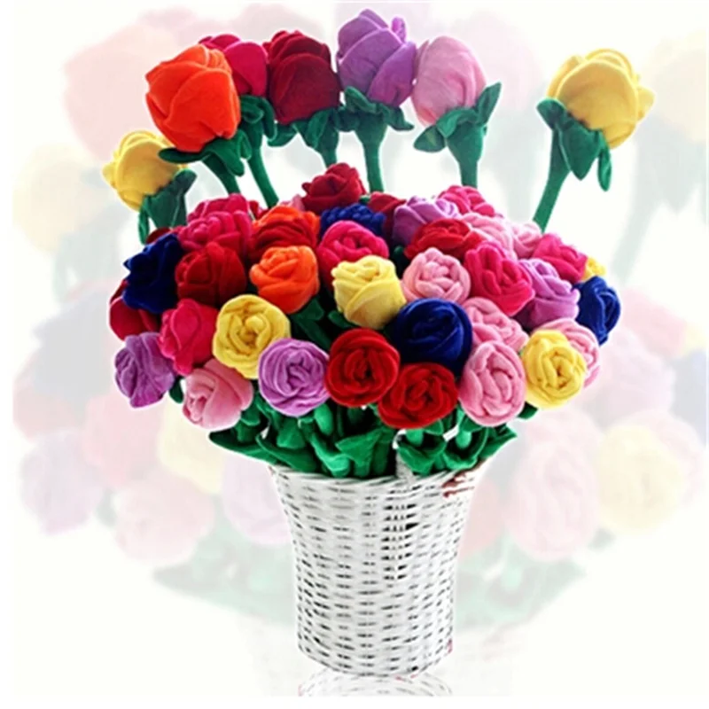 Household Toys Bread Plush Cartoon Simulation Sun Flower Rose Flower Plush Toys For Children For Home Decoration PP Cotton Plant Toy