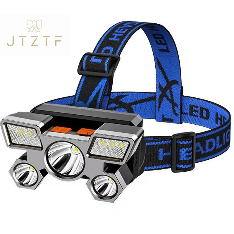 

Powerful Rechargeable Head Flashlight for Fishing Led Headlamp Camping Headlights Hunting Torch Hiking Front Lanterns