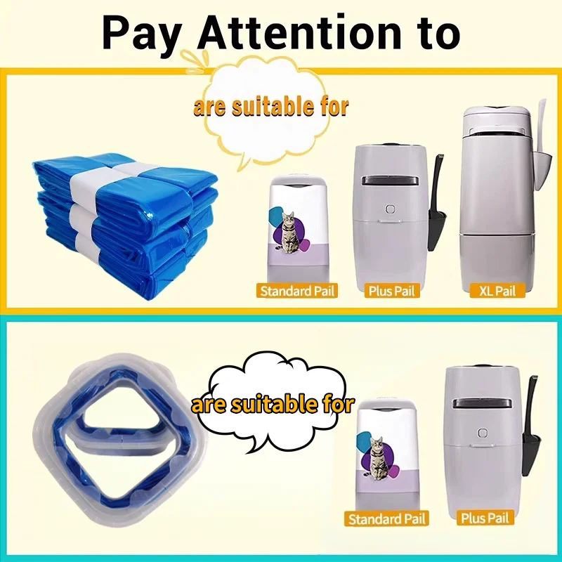 Diaper Pail Refills Bags Cat Litter Refills Bag Litter Pail For Genie Standard/Plus