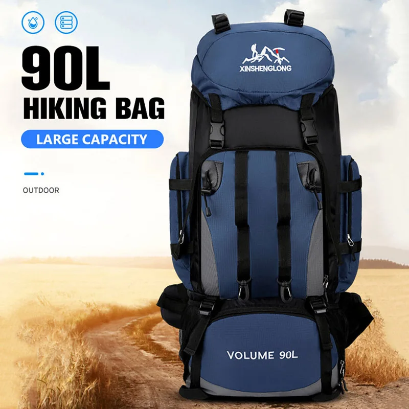 90L Camping Shoulder Bag Hiking Trekking Bag Backpack Large Capacity Travel Outdoor Sports Bags Men Molle Bag Belt Luggage Sport