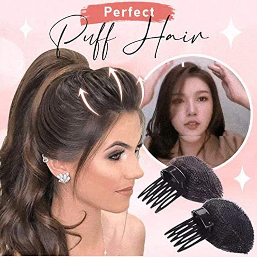 1/4pcs Hot for Women Princess Styling Lady Girl Fluffy Volume Hair Base Bump it Up Puff Hair Head Cushion 1pcs women forehead hair volume fluffy sponge clip hair styling clip lady hair comb makeup comb hairdressing tool accessories