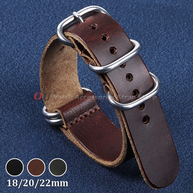 Vintage Genuine Leather Watch Bands - Premium Adjustable Replacement Accessories