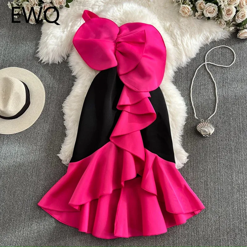 

Женское платье на молнии, без бретелек, с оборками