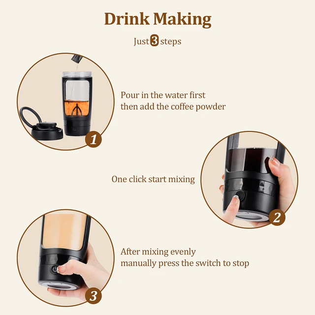 650ml Electric Shaker Bottle Portable Whey Protein Shaker Automatic Stirring Blender Multipurpose Juice Mixer Cups Fitness Work 6