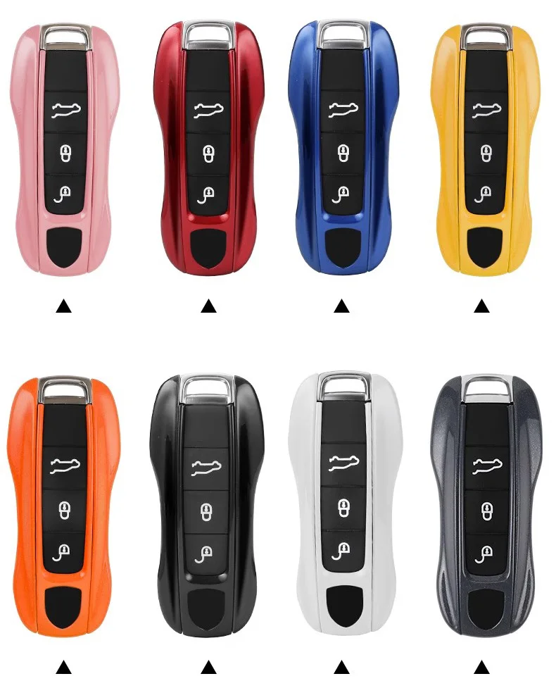 For Porsche Panamera Carrera Macan Boxster Cayman Cayenne Taycan 911 970 981 991 Car Smart Remote Key Case Fob Covers Set Shell