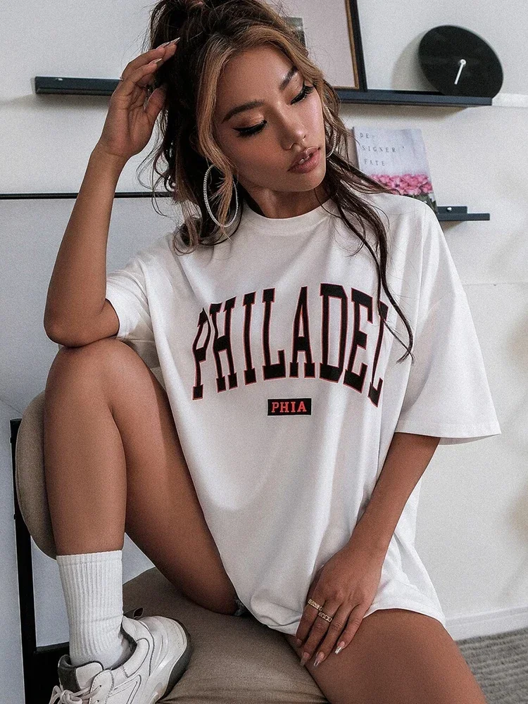 

Street Personality Print T-Shirts Women Summer Tees Oversized Hip Hop Tops Y2k Tshirts Personality Clothes
