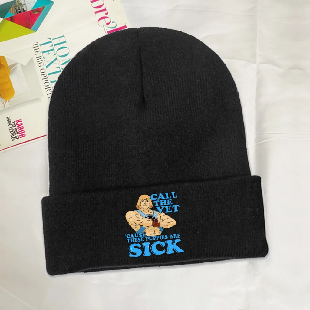 

He Man and The Masters of The Universe TV Skullies Beanies Caps These Puppies Are Sick Knitted Bonnet Hats Unisex Ski Cap