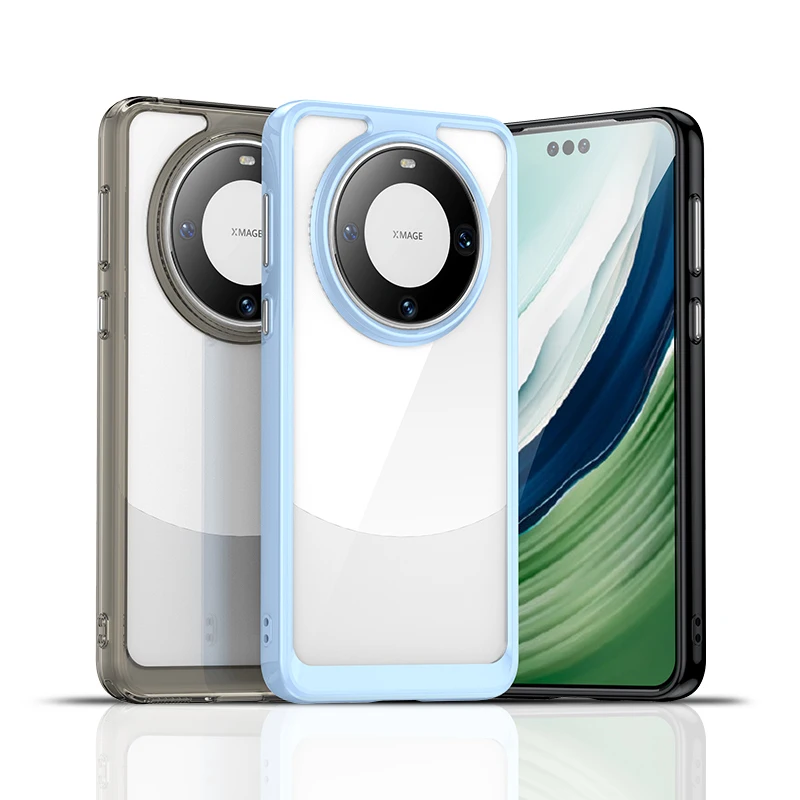 

for Huawei Mate 60 Pro Phone Case Luxury Clear Ultra-thin Soft Edges Hard Acrylic Shockproof Cover Mate60Pro ALN-AL00 ALN-AL80