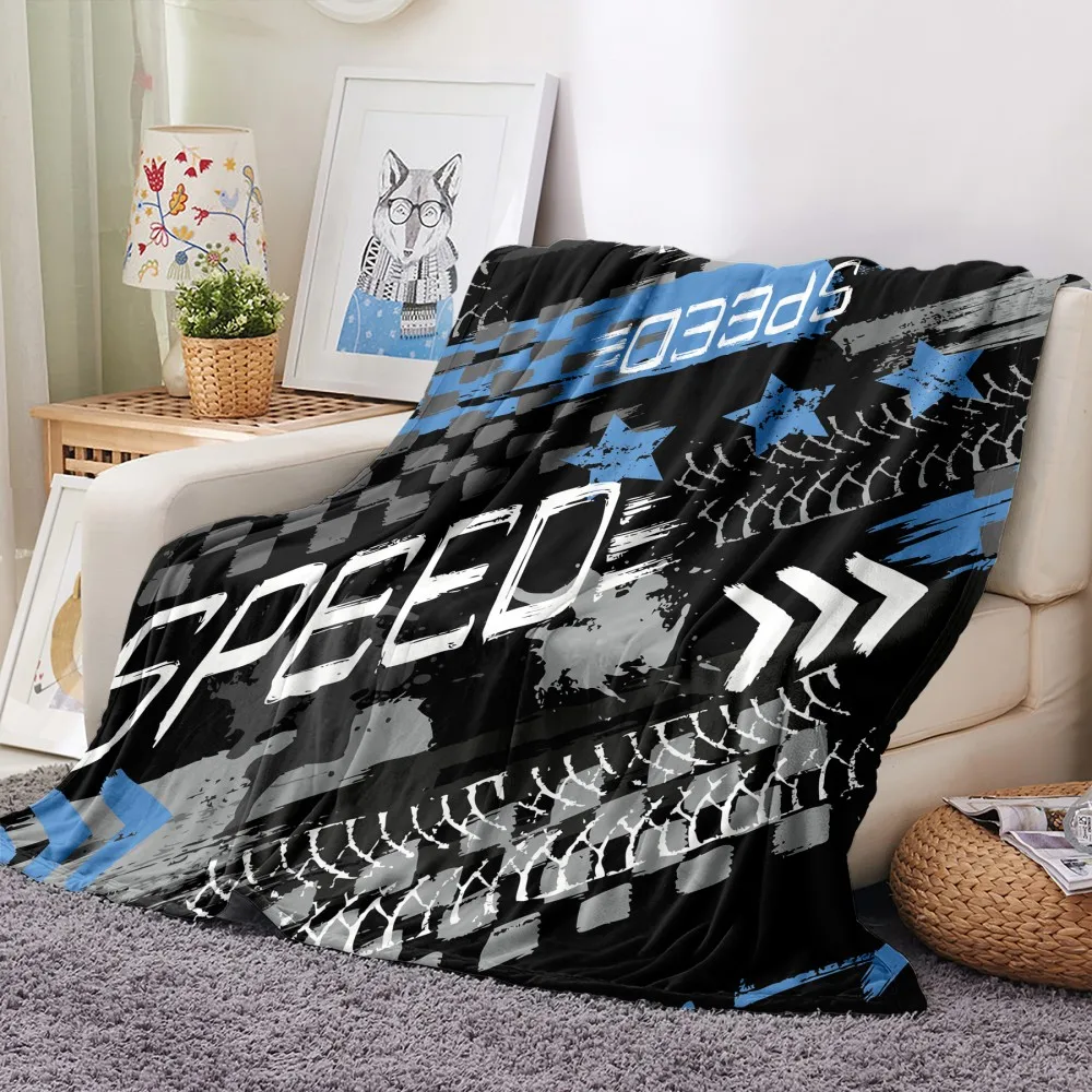 Racing Car 3d Print Flannel Blanket Kart/motorcycle Fleece Soft Throw