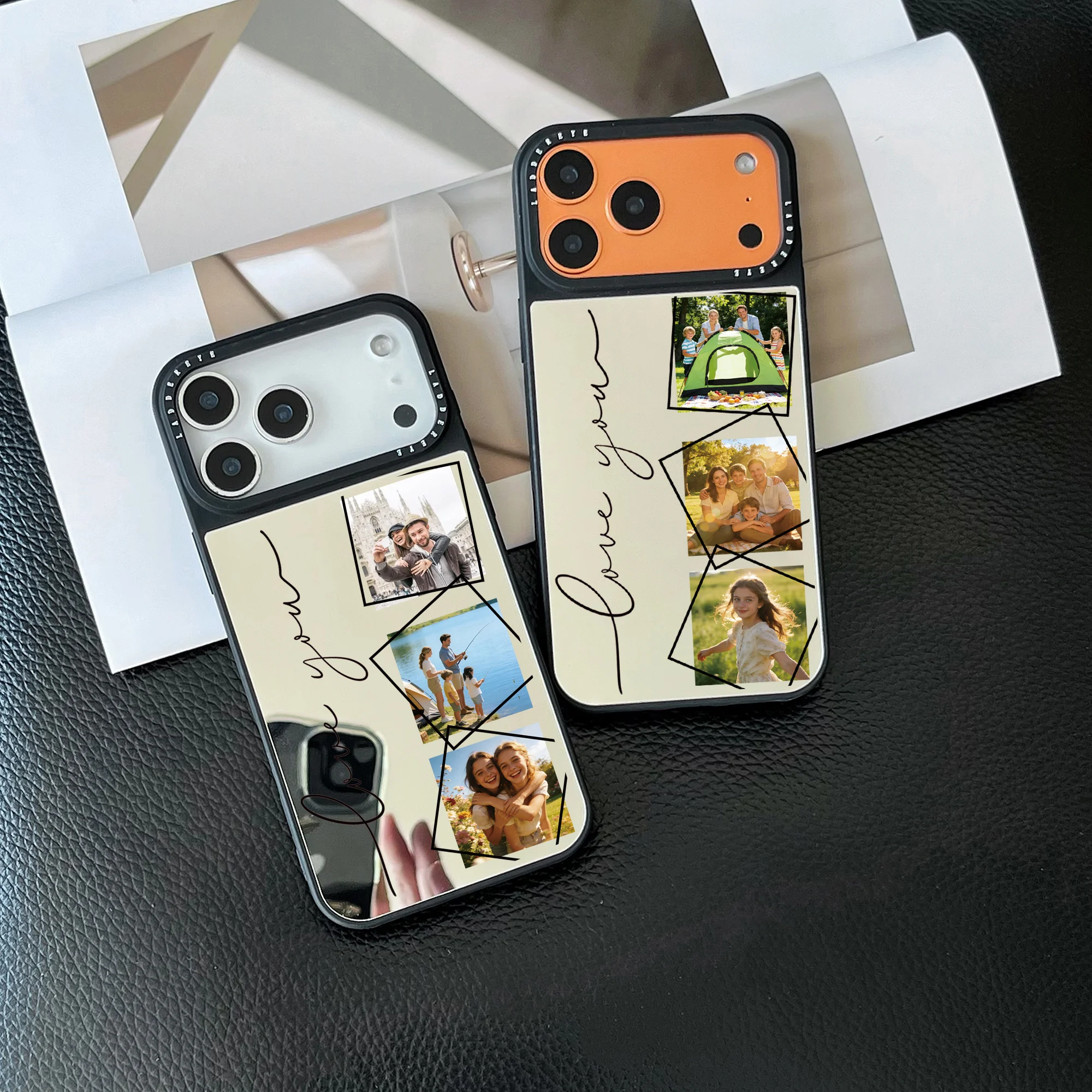 Personalized Plating Mirror Face Custom Parents Couple Children Pets Photo thumbnail 6