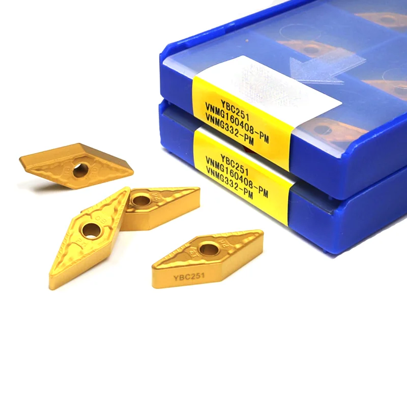 

10pcs Carbide Insert VNMG160404 VNMG160408 VNMG160412 PM YBC251 YBC252 CNC Lathe Turning Tool Metal Cutter VNMG Blade for Steel