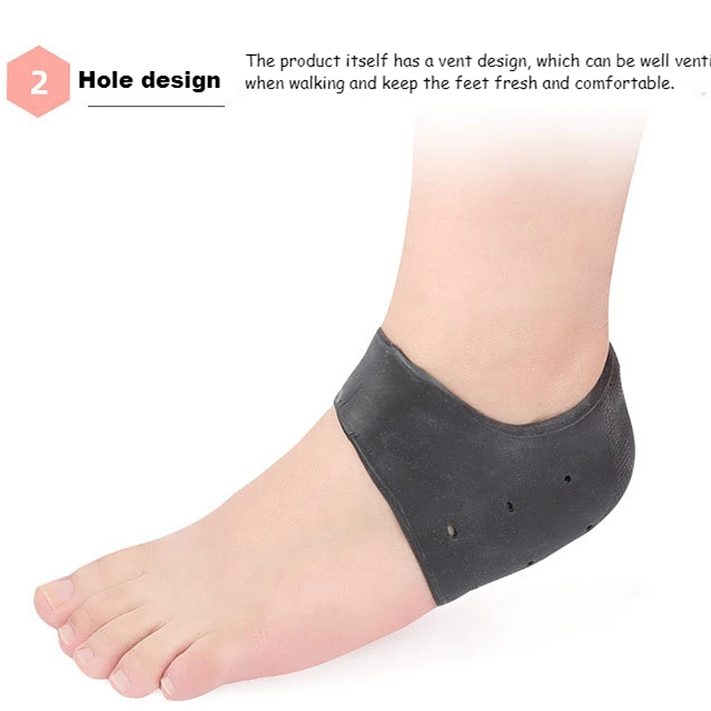 2Pcs Silicone Heel Protector Protective Sleeve Heel Spur Pads for Relief Plantar Fasciitis Pain Reduce Pressure heel protector heel protector pads heel insoles heel cushion protector heel protector patches