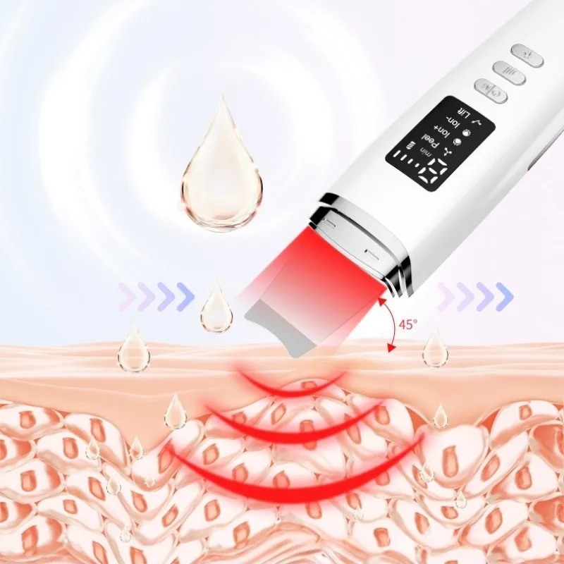 Ultrasonic Facial Cleaning Equipment Facial Ultrasonic Spatula Face Care Exfoliating Scrubber Aesthetics Black Dots Remover view 4