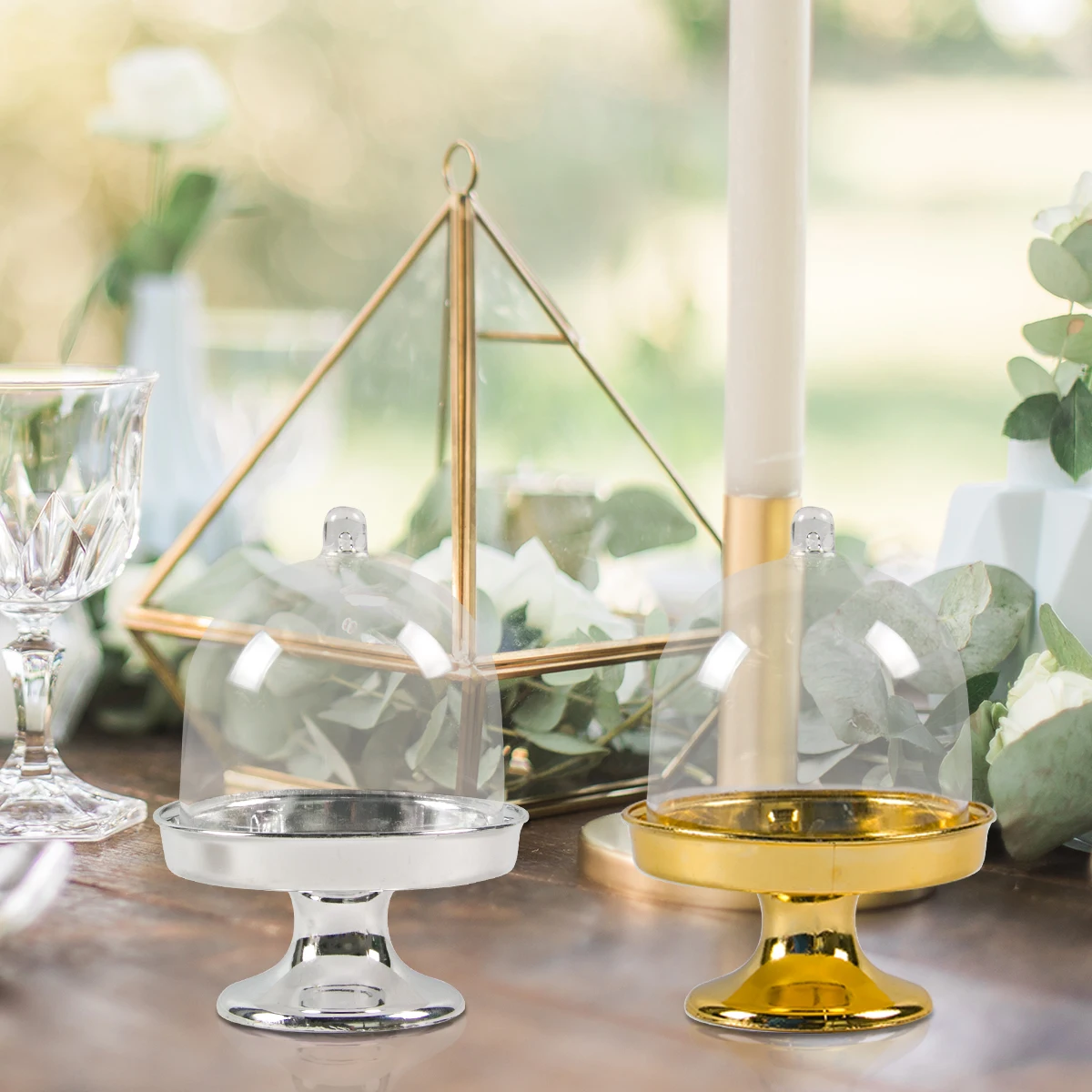 10PCS Transparent Mini Cake and Candy Stands, Cupcake Display Trays with Clear Plastic ... - SKU TMCS1000 - UGI Packaging