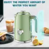 Electric Kettle - 57oz Hot Tea Water Boiler with Thermometer, 1500W Fast Heating Stainless Steel Pot, Cordless LED Indic 5