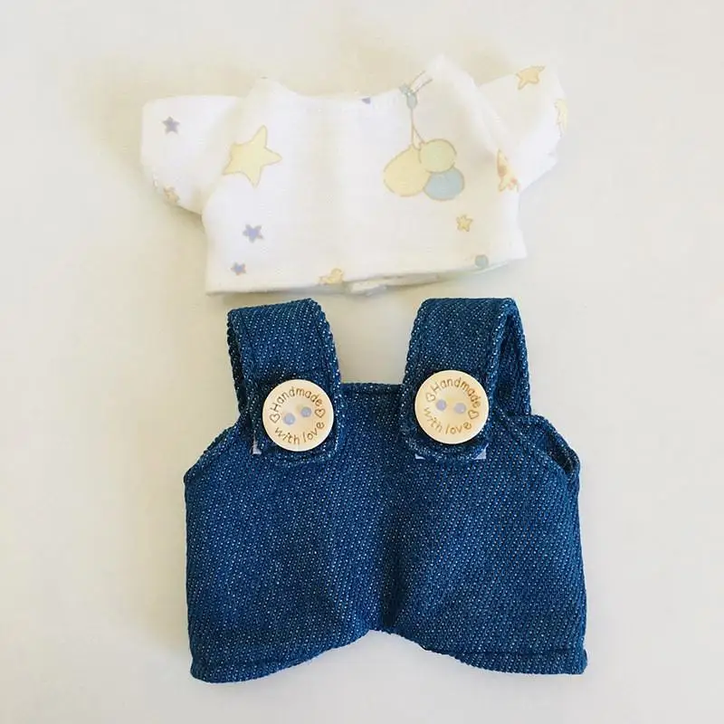 thumbnail image 1 of Mini ropa de peluche para muñecas, traje de 17cm, accesorios para muñecas, Kpop, Exo, Labubu, Idol, camiseta, monos con botones, 1 of 5