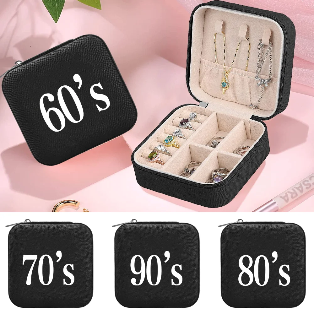 

New Women's Jewelry Storage Box Years Series Fashion Jewels Organizer Boxes PU Leather Waterproof Simplicity Jewel Case