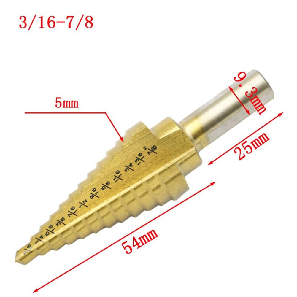 

5pcs Step Drill Bit Set Saw Drill Bit Milling Cutter Core Drilling Tool HSS Spiral Groove Wood Metal Hole Cutter 3/16-1/2