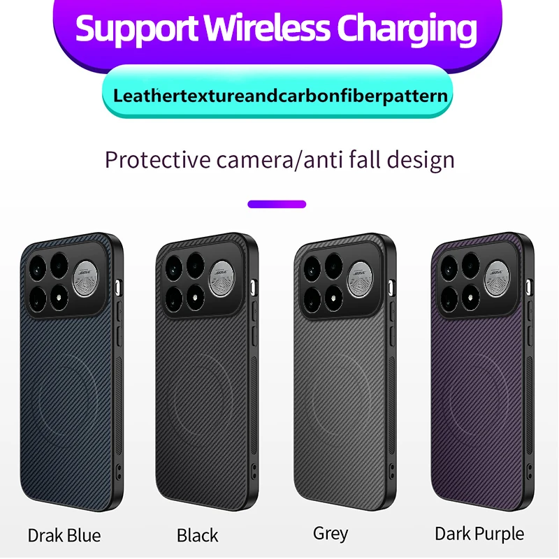 Magnetic Carbon Fiber Texture Shockproof Phone Case Cover