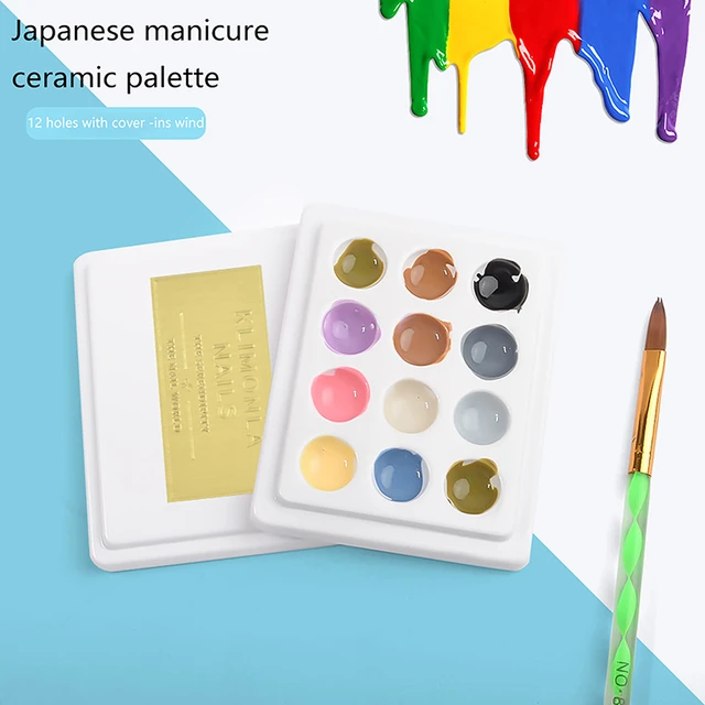 Mini Imitate Ceramic Watercolor Paint Palette With Lid Plastic Pallet For  Gouache Nail Painting Drawing Art Supplies - AliExpress