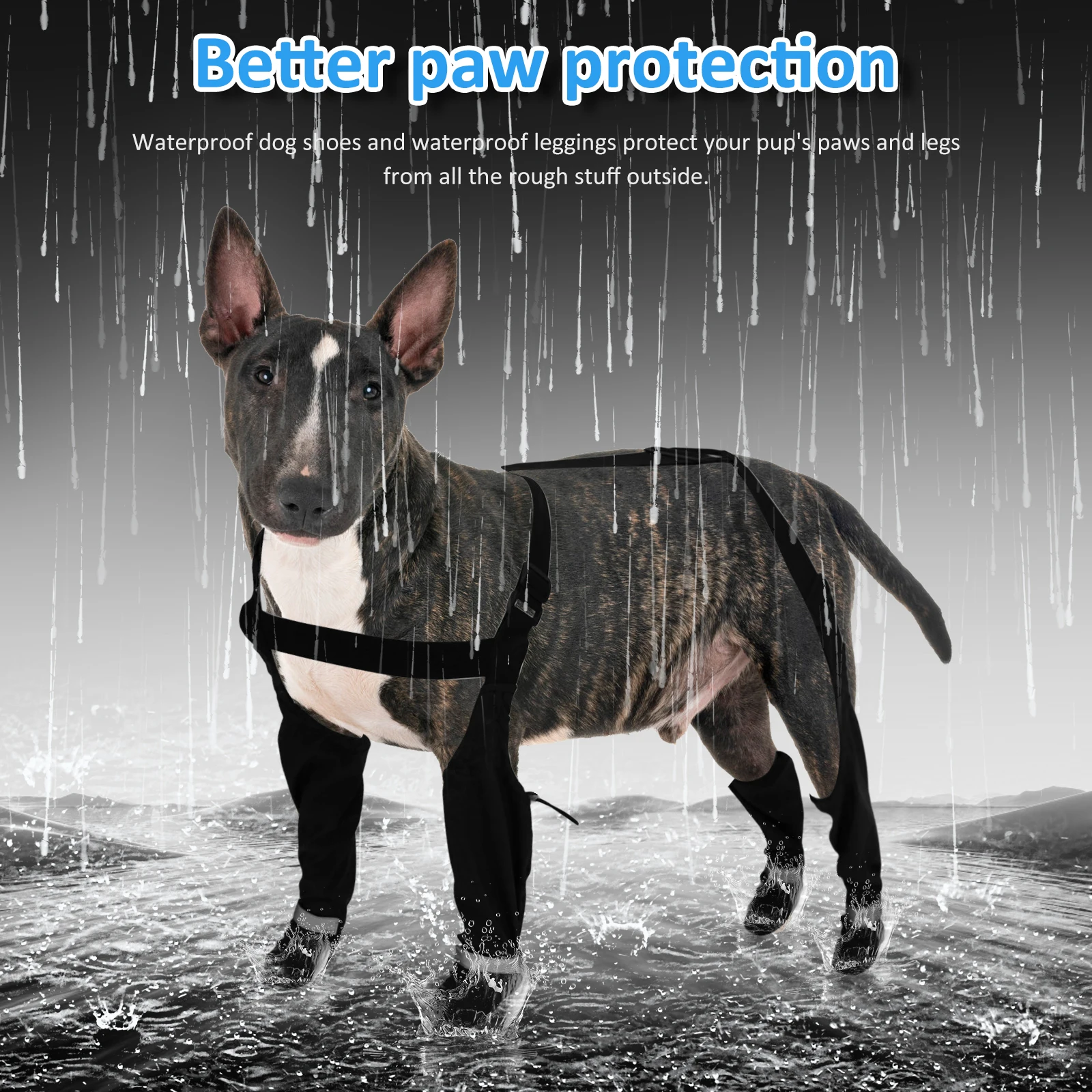 Dog Suspender Boots Adjustable Dog Shoes Reflective Dog Paw Boot Leggings Waterproof Pet Breathable Shoes Outdoor Pet Accessory