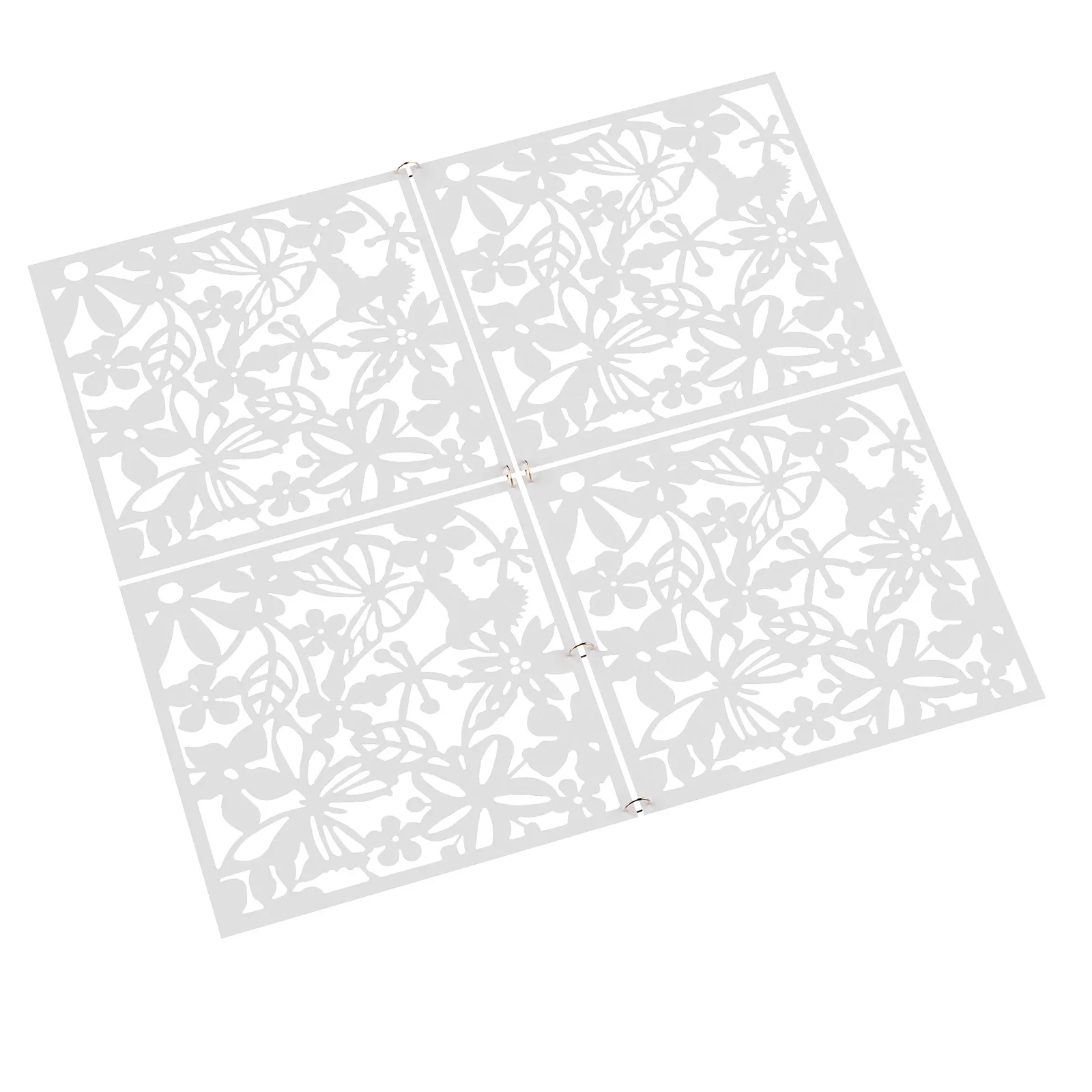 Écran de séparation de pièce suspendue de 12 pièces, cloison pliable en PP avec conception de sculpture creuse pour la maison/le bureau, la confidentialité et la décoration murale