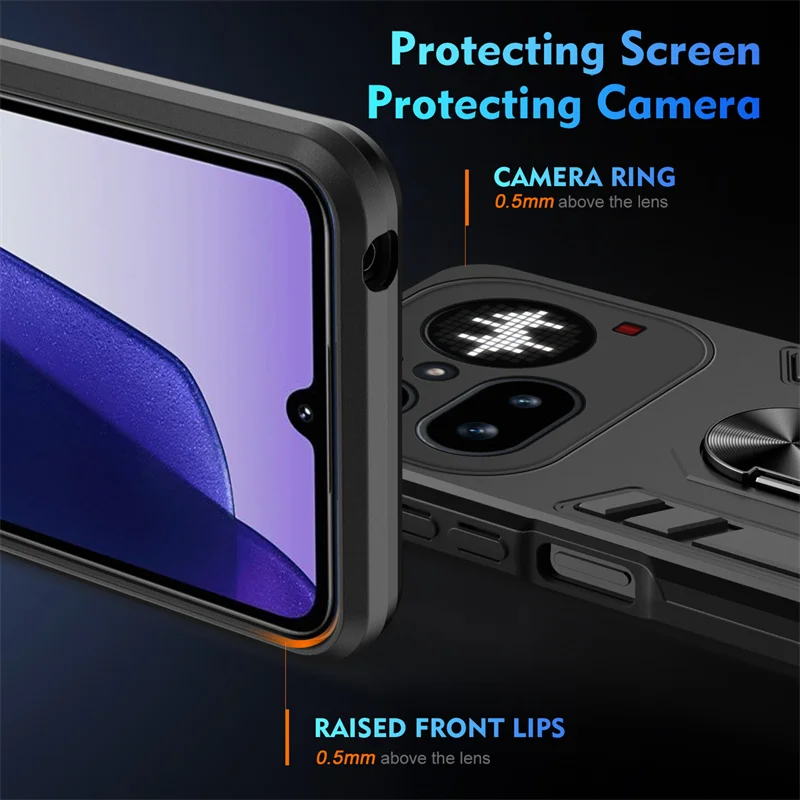 Rugged Shockproof Protective Case with Ring Stand Holder