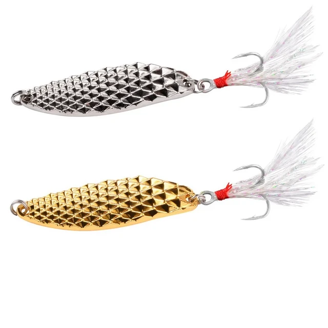 1PCS Spoon Spinner Metal Leech Fishing Lure Hard Baits Sequin Wobbler for  Pike Trout Bass Catfish Fishing Tackle with Hook