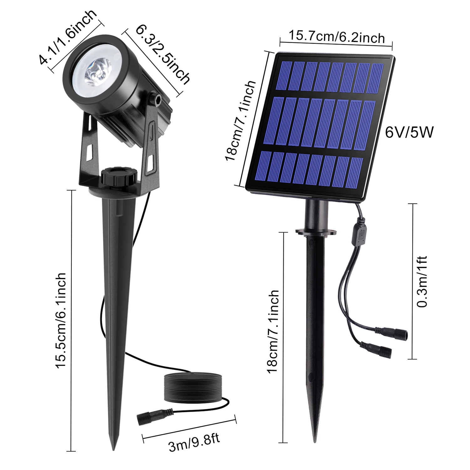 movido energia solar holofotes luzes branco quente painel solar iluminação ao ar livre jardim paisagem árvore separadamente lâmpada