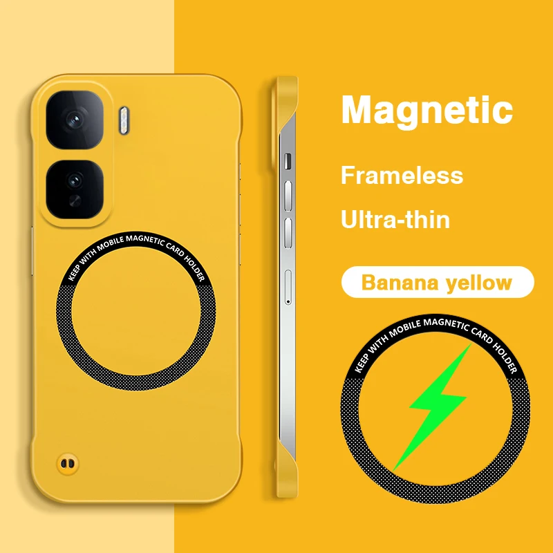 Ultra-Thin Magnetic Frameless Phone Case - Skin-Friendly & Fingerprint-Resistant Back Cover