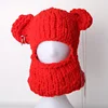 Novelty Bear Ear Balaclava Beanies Chain Outdoor Ski  Winter Hat for Women Ear Protection Knitted Hat 4