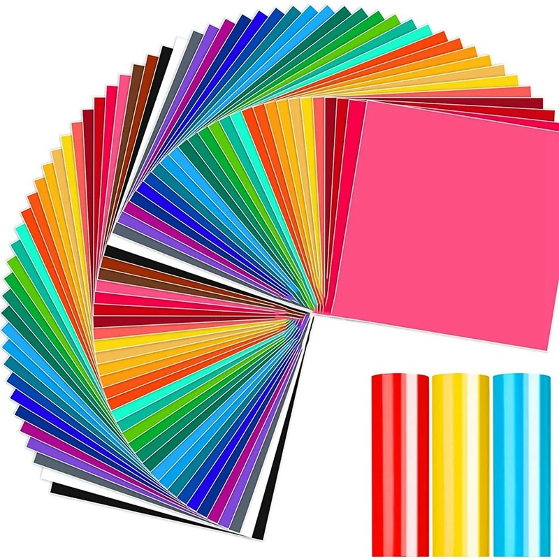 

Hot Permanent Vinyl For Cricut 58 Pack (30 Assorted Colors 12Inchx12inch) For Birthday Party, Home Decoration, Craft Cutters