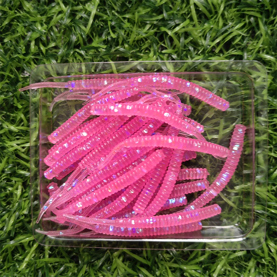 30PCS/BOX Fishing Lure 50mm/60mm 0.3g/0.45g AJING Needle Tail Soft Lure Rockfish Ocean Rock Bait Luminous Artificial Bait