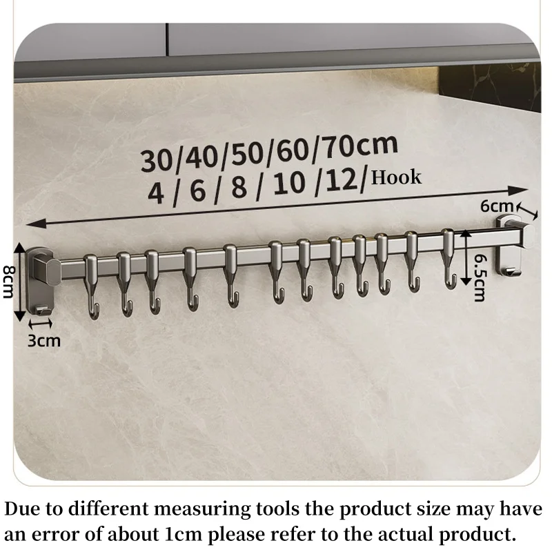 Kitchen Hook Kitchen Hook Punch-free Hanging Rod Spovel Hanger Row Hook Multifunctional Wall-mounted Storage Knife Holter