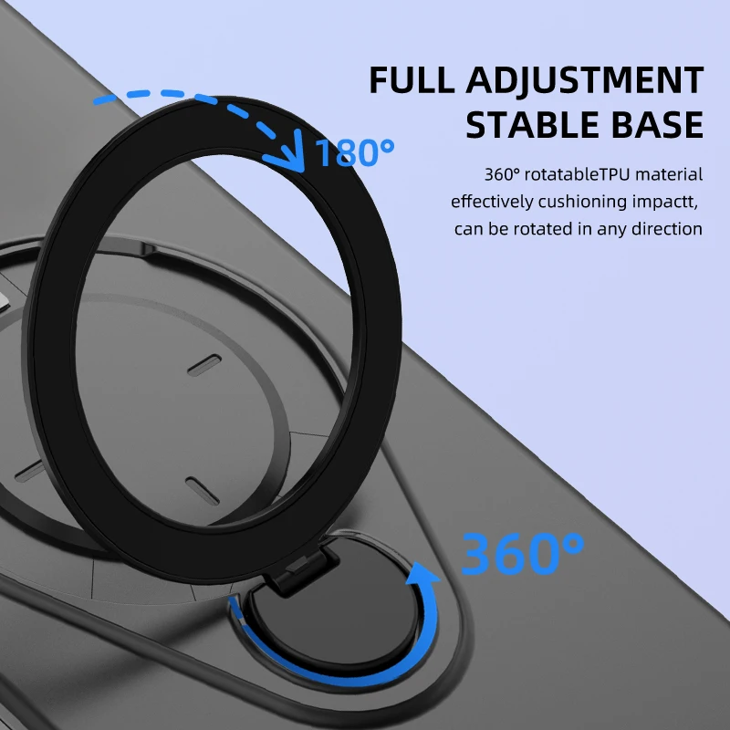 Rotating Magnetic Stand Phone Case with Wireless Charging and Shockproof Armor Protection